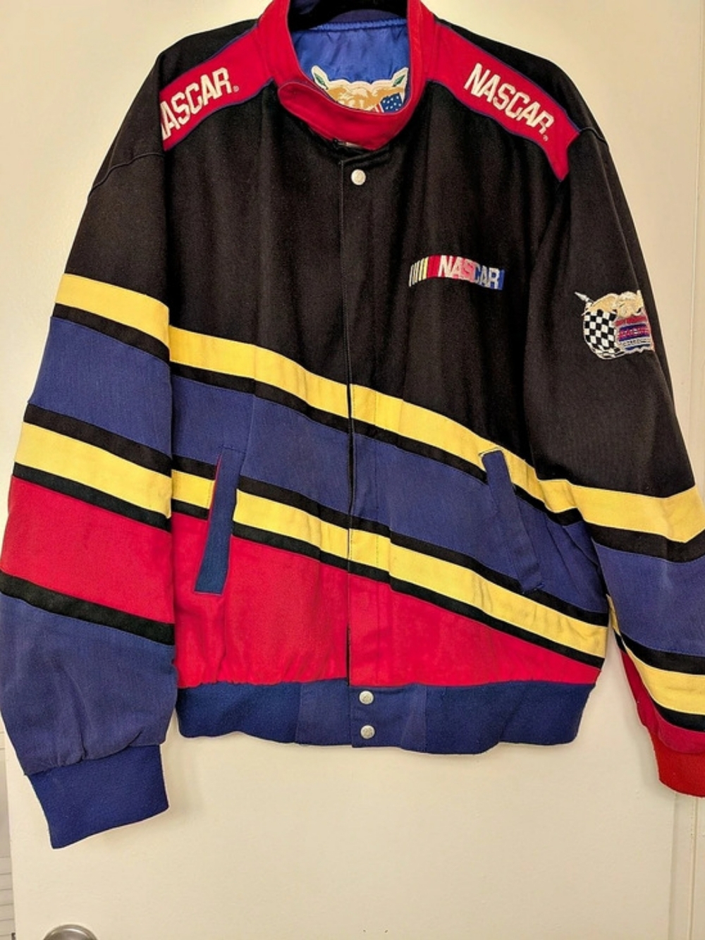 NASCAR Jeff Hamilton NASCAR jacket Color Block Bomber Jacket Like New
